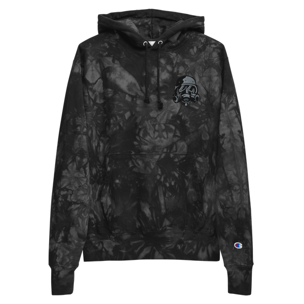 gas mask tie-dye hoodie